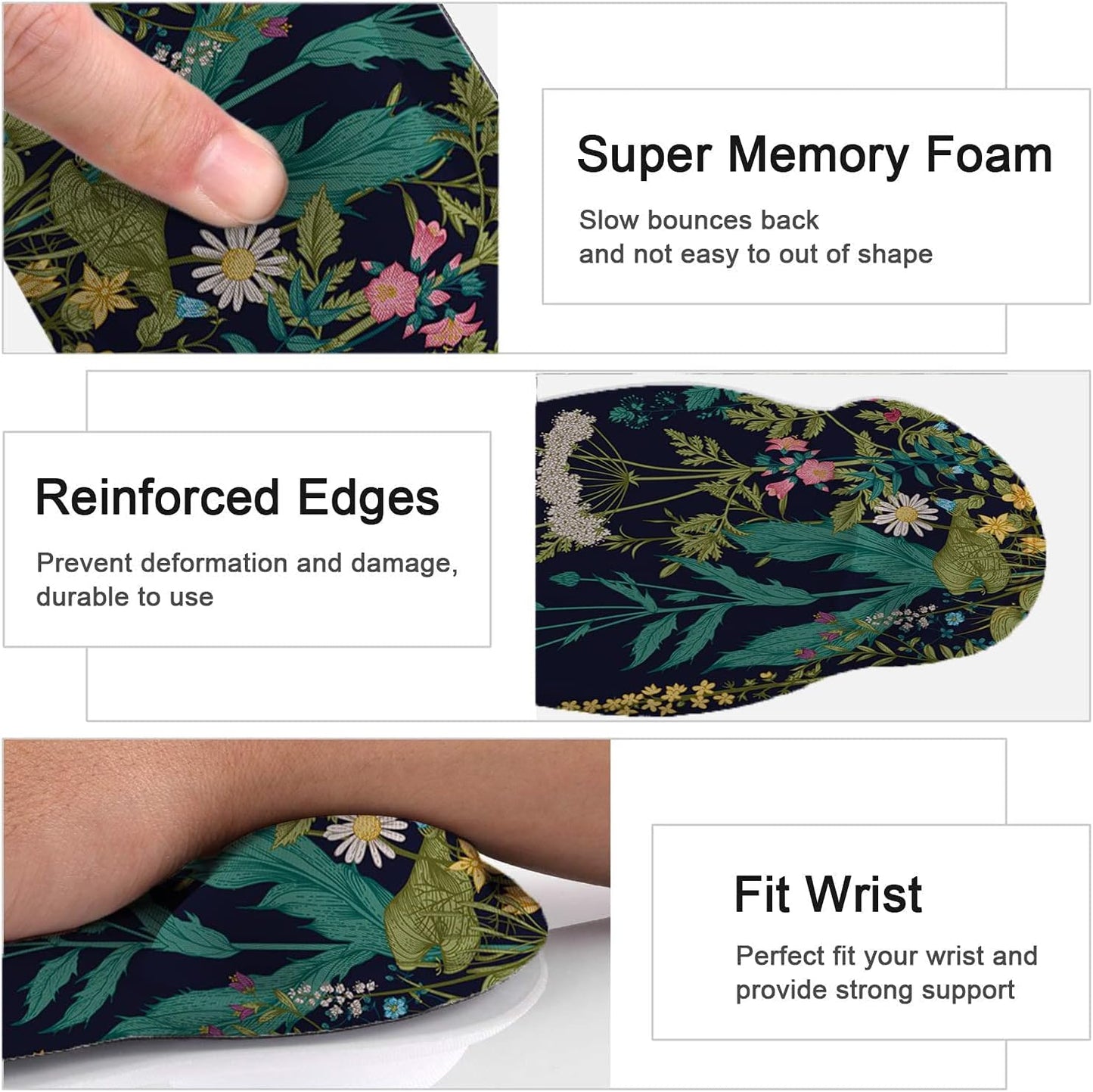LATEEFAH Mouse Pad with Wrist Rest, 3-in-1 Gaming Mouse Pad, Keyboard Wrist Rest, Ergonomic Memory Foam Mousepad with Wrist Support for Computer Keyboard