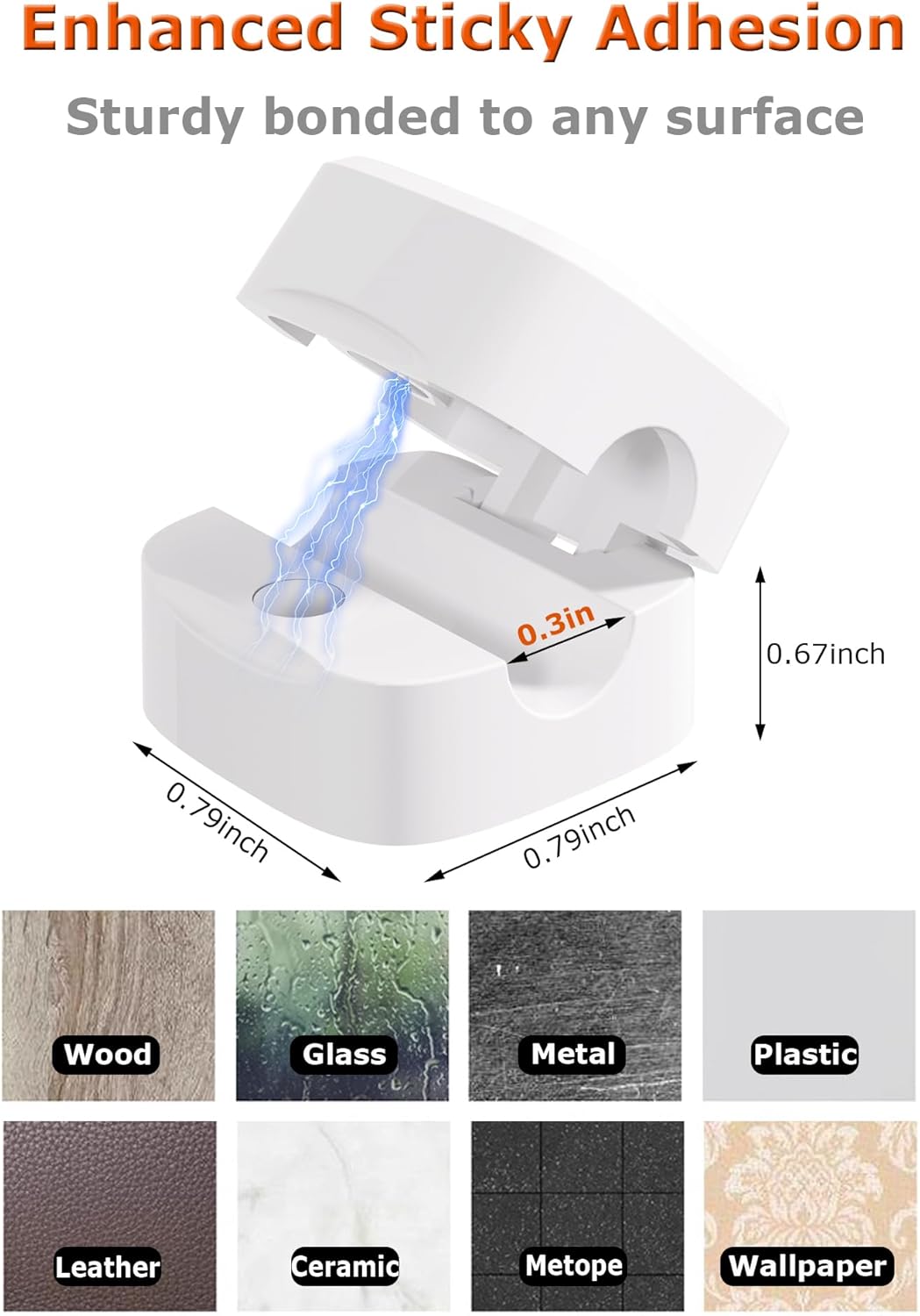 Magnetic Cable Clips, Adjustable Cord Holder Management, Adhesive Wire Keeper Organizer for Home Office Desk Phone PC Car Wall Desktop Nightstand Appliance (9-Pack Black Crystal)