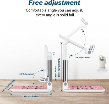 Desk Cell Phone Stand - Adjustable Angle-iPad Holder, Universal Compatible Phone Holder for Desk
