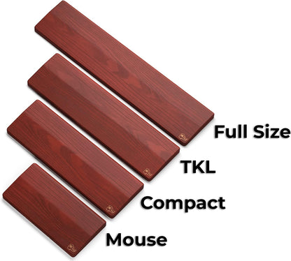 GLORIOUS Gaming Wooden Keyboard Wrist Rest (Compact) - White Ash Wood, Medium-Coarse Grain, Smooth Surface, Sweat & Oil Resistant, Easy Clean, Anti-Slip Rubber Base, 13" x 4" x 0.79" - Onyx