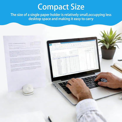 3 Pcs Paper Holder Stand for Typing, Non-Slip Desktop Document Holder with Desktop Clamp and Anti-Slip Pads, Portable Copy Stand for A4 Paper Documents, Office Typing Reading, White Blue Red
