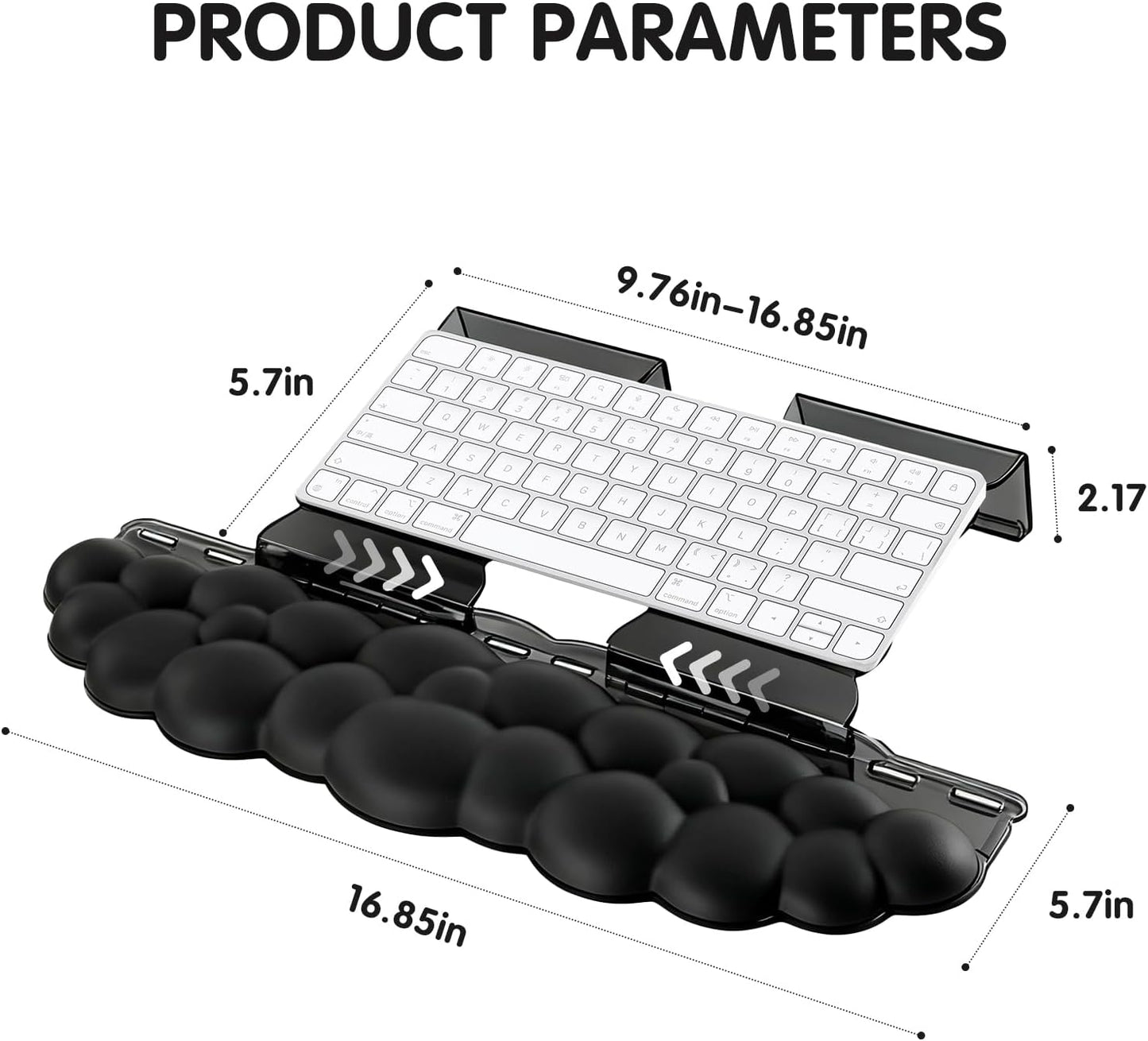 Ergonomic Keyboard Wrist Rest,Adjustable Tilt Stand Combo,Pink Acrylic Cloud Comfort Wrist Support, Customizable Width Riser for Home,Office Desk - Portable Comfortable Typing (Pink)
