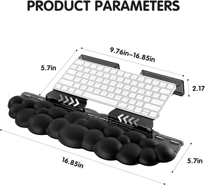 Ergonomic Keyboard Wrist Rest,Adjustable Tilt Stand Combo,Pink Acrylic Cloud Comfort Wrist Support, Customizable Width Riser for Home,Office Desk - Portable Comfortable Typing (Pink)