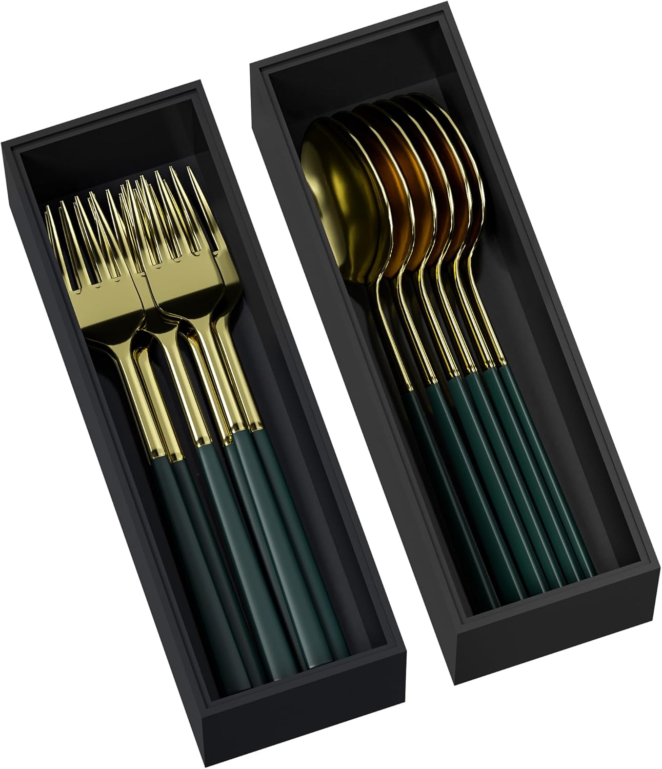 Kitchen Drawer Organizer Bins, Stackable Bamboo Drawer Organizer for Silverware, Flatware, Coffee Pod Organizer K Cup Holder for Countertop, 2 Pcs Coffee Station Organizer 12" x 6" x 2.5"