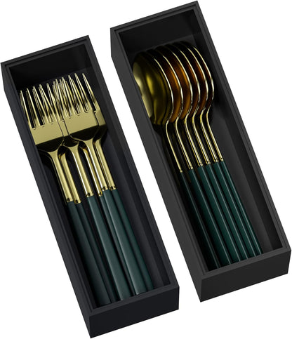Kitchen Drawer Organizer Bins, Stackable Bamboo Drawer Organizer for Silverware, Flatware, Coffee Pod Organizer K Cup Holder for Countertop, 2 Pcs Coffee Station Organizer 12" x 6" x 2.5"