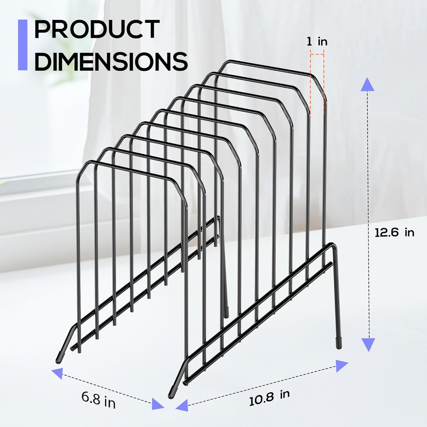 Gawerk Incline Metal Desk Magazine Folder Holder, Sorter Desk File Organizer with 8-Section Vertical Compartments Rack File Organizer for Office, Home, School