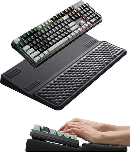 Vaydeer Wrist Rest with Keyboard Stand, Computer Wrist Support Pad, Ergonomic Keyboard Riser Holder Lifter Tray with Wrist Pad, Soft Memory Foam Desk Cushion, Palm Hand Typing for Office Home School