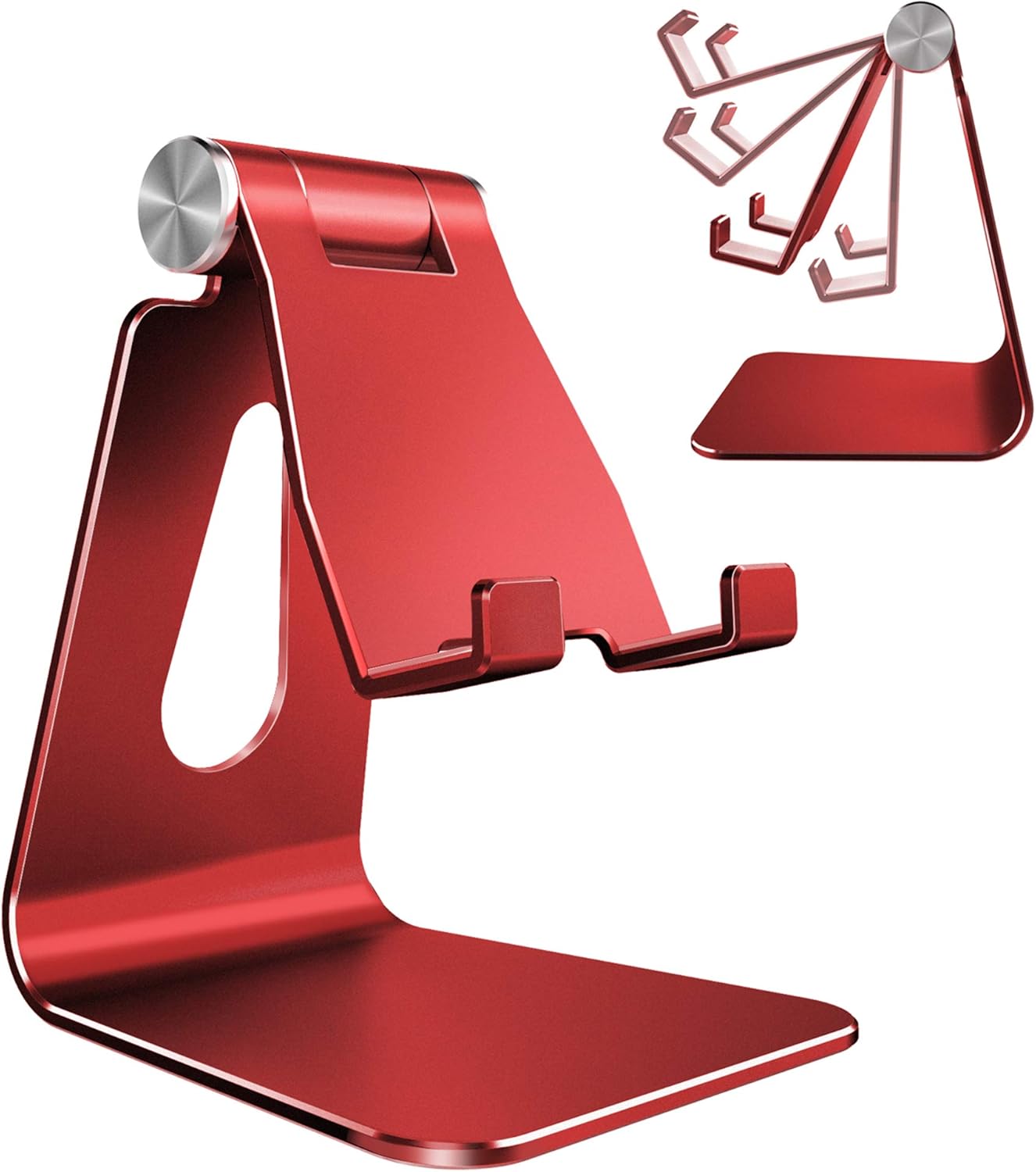 CreaDream Adjustable Cell Phone Stand, Phone Stand, Cradle, Dock, Holder, Aluminum Desktop Stand Compatible with Phone 16 15 14 13 12 11 Pro Max Plus SE, Accessories Desk, All Mobile Phones-Rose Gold