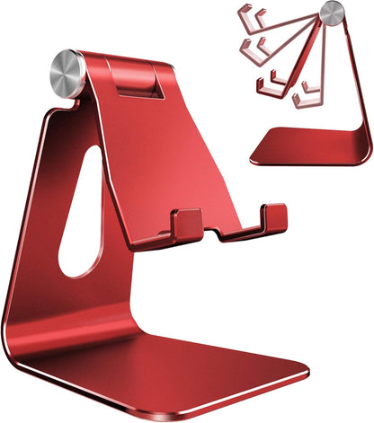 CreaDream Adjustable Cell Phone Stand, Phone Stand, Cradle, Dock, Holder, Aluminum Desktop Stand Compatible with Phone 16 15 14 13 12 11 Pro Max Plus SE, Accessories Desk, All Mobile Phones-Rose Gold