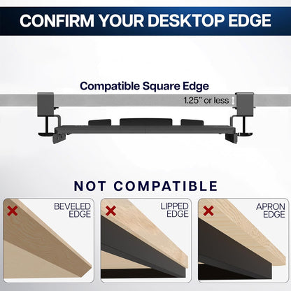 VIVO Large Clamp-on Computer Keyboard and Mouse Under Desk Slider Tray, 27 x 11 inch Pull Out Platform Drawer, White, MOUNT-KB05W