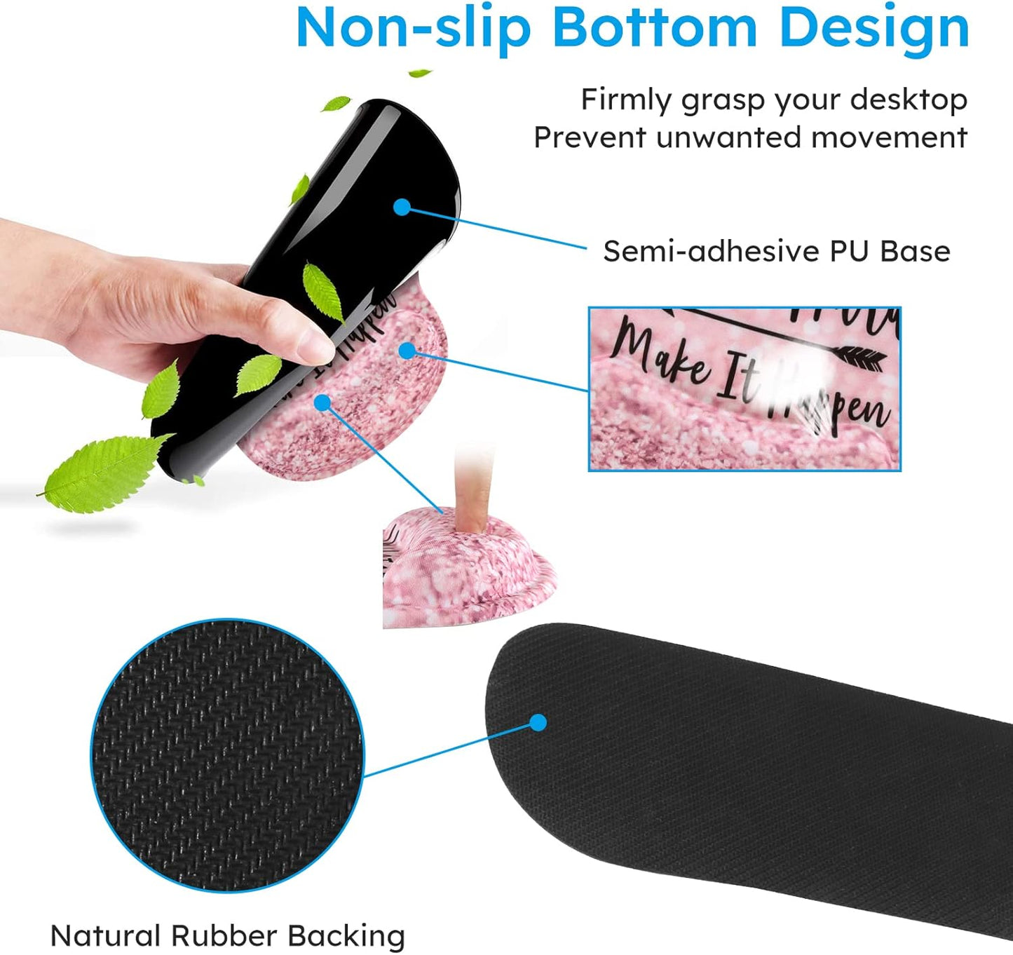 iCasso Desk Mat, Gaming Mouse Pad Wrist Support Set,4in1 XXL Large Mousepad + Keyboard Wrist Rest+Mouse Wrist Rest+Coaster Set with Ergonomic Design for Home Office Table Computer-Penoy