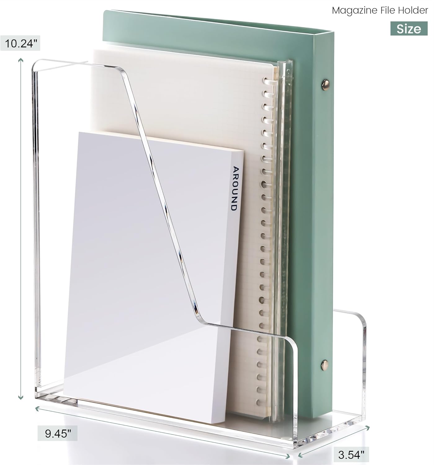 YUXUN Acrylic Magazine Holder,Clear Desk Organizer File Sorter for Notebook,Paper,Envelope,Magazine, Book Storage-Office/Home/Classroom Organization(4 Compartments,B5)