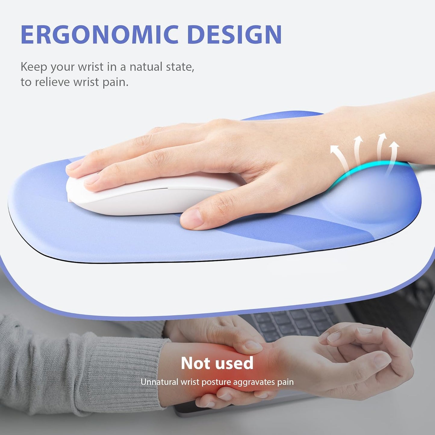 Ospelelf Wrist Rest for Keyboard and Mouse Ergonomic Mouse Pad with Wrist Support Memory Foam Wrist Rest for Computer Keyboard,3-in-1 Gel Mouse and Keyboard Pad for Office Geometry Green