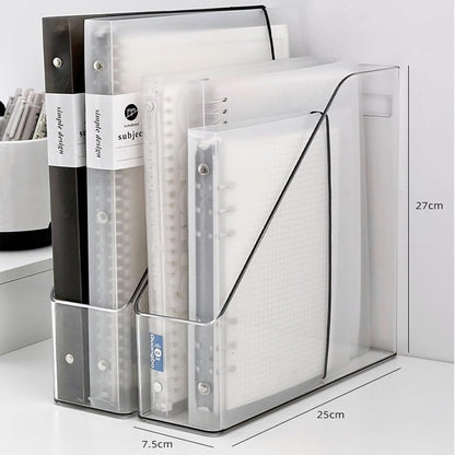 2-Pack Clear Acrylic Vertical Magazine File Holders – Desktop Organizer for Books, Documents, Binders, Envelopes, Includes 3 Bonus Silicone Bookmarks