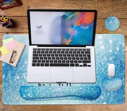 4-in-1 Large Mouse Pad, Keyboard Wrist Rest Pad & Wrist Support Mousepad Set, Extended Desk Pad Waterproof Desk Mat for Home Office Study Game