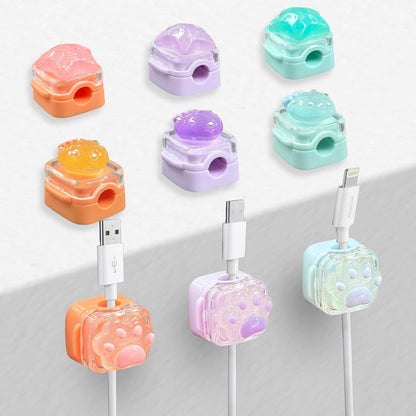 9Pack Magnetic Cable Clips for Nightstand, Adhesive Night-Glowing Cord Holder Organizer for Office Home Desk Wall Car (Star Cat Strawberry)