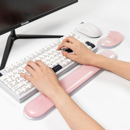 Gel Keyboard and Mouse Wrist Rest Set –Blue Purple Clear Wrist Rest for Computer Keyboard 60%/68%/75%, Comfort & Support for Typing and Gaming