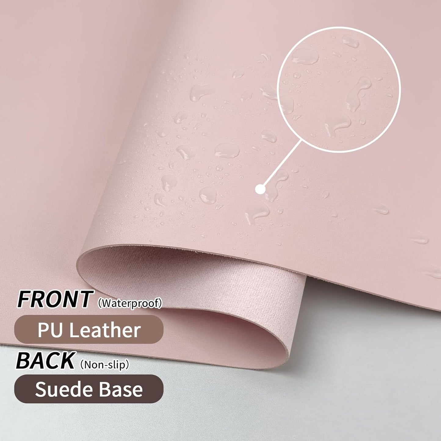 Wrist Rest for Computer Keyboard and Mouse, Ergonomic Design Wrist Support Pad for Keyboard, Soft Memory Foam Desk Pads Support Hand and Arm Easy Typing Pain Relief, 2 Piece Pad, Cream Pink