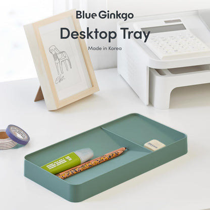 BLUE GINKGO Desk Holder – Korean-Made Office Organizer for Pencils, Pens, Notes, and Desk Supplies (White)