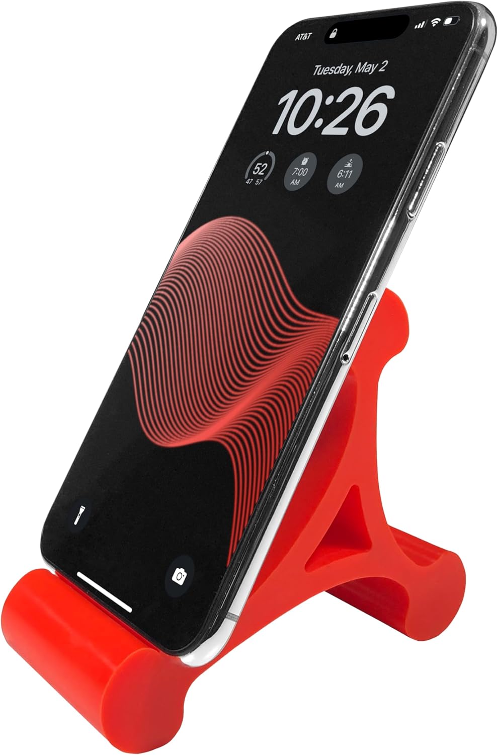 Skalene Phone Stand - 100% Silicone Rubber, Adjustable Phone Holder, Prop, Rest - Desk, Office, Home, Kitchen Accessory (Stealth Black)