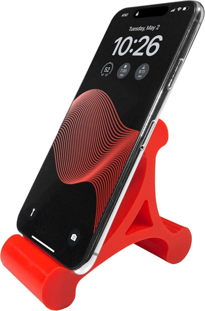 Skalene Phone Stand - 100% Silicone Rubber, Adjustable Phone Holder, Prop, Rest - Desk, Office, Home, Kitchen Accessory (Stealth Black)