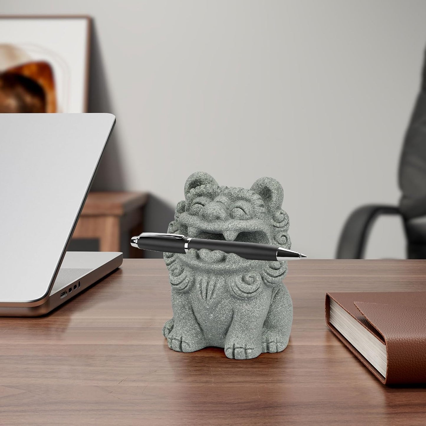 Dragon Pen Holder for Desk, Pen Holder Figure, Chinese Feng Shui Desk Organizer, Animal Figure for Office/Study Display Decoration