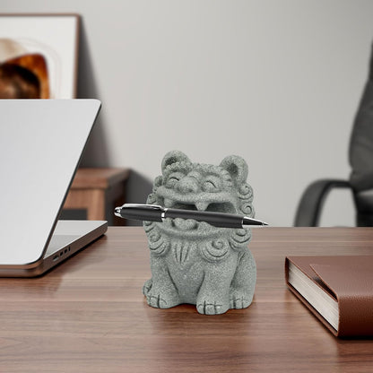 Dragon Pen Holder for Desk, Pen Holder Figure, Chinese Feng Shui Desk Organizer, Animal Figure for Office/Study Display Decoration