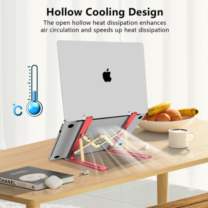 Laptop Stand, Computer Tablet Stand, Adjustable Aluminum Foldable Portable Laptop Holder Riser, Compatible with MacBook Air Pro, Lenovo, HP, Dell, More 10-15.6” Laptops and Tablets (Red)
