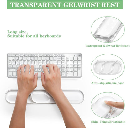 Wrist Rest for Keyboard- Ergonomic Gel Keyboard Wrist Rest and Mouse Pad Set, Non-Slip PU Base for Office, Laptop & Gaming - Green