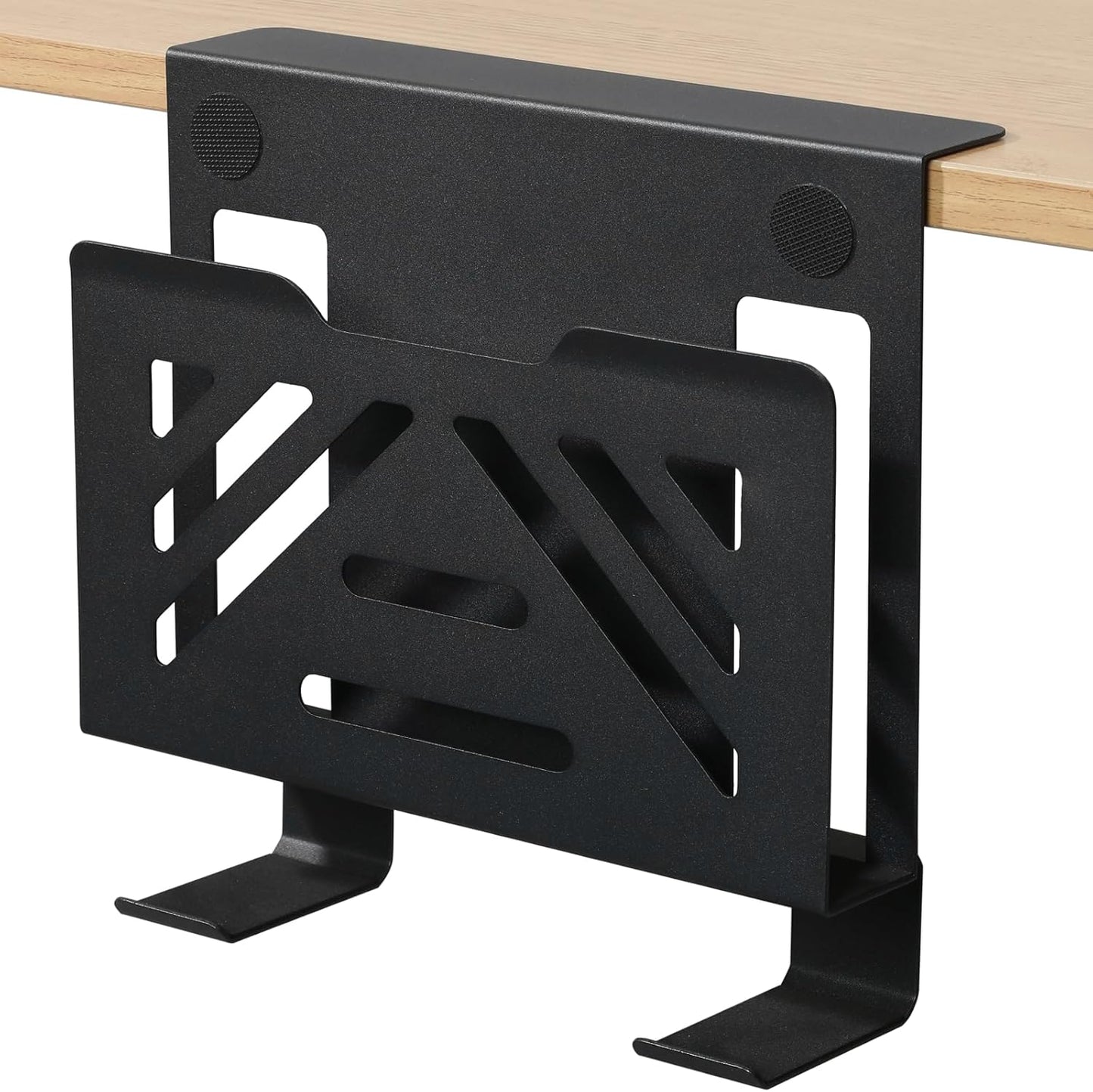 MAXECHO Desk Side Storage, Under Desk Laptop Mount, Table Side Hanging File Organizer, No Drill Clamp On Cable Management Tray, Laptop Holder with Magnetic Pen Holder for Office and Home, Load 22 Lbs