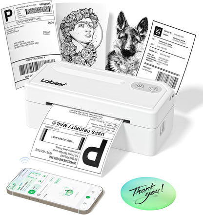 Labeer Bluetooth Thermal Label Printer, 4x6 Wireless Label Sticker Printer for Small Business, Office or Home, Compatible with iPhone, Android, Windows, Mac, Etsy, Amazon, Shopify, UPS