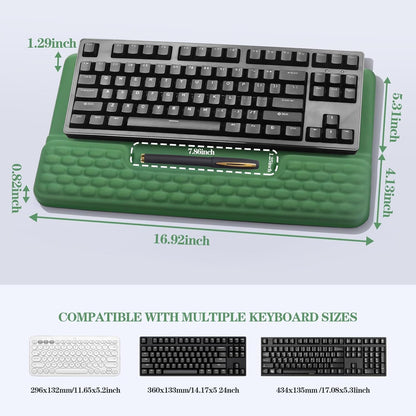 Computer Keyboard Stand Pad with Wrist Rest, Ergonomic Comfy Tilted Keyboard Stand Riser Holder Pad for Office Home (Black)