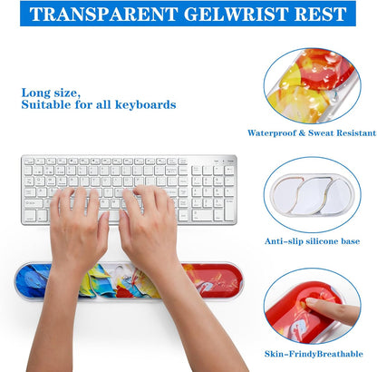 Wrist Rest for Keyboard- Ergonomic Gel Keyboard Wrist Rest and Mouse Pad Set, Non-Slip PU Base for Office, Laptop & Gaming - Green