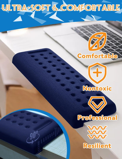2 Pack L-Shaped Ergonomic Keyboard Mouse Pad for Wrist Rest, Desk Elbow Wrist Pad Mat Non Slip, Wrist Support for Computer Keyboard Typing and Pain Relief, Desk Pad for Office, Work, Gaming