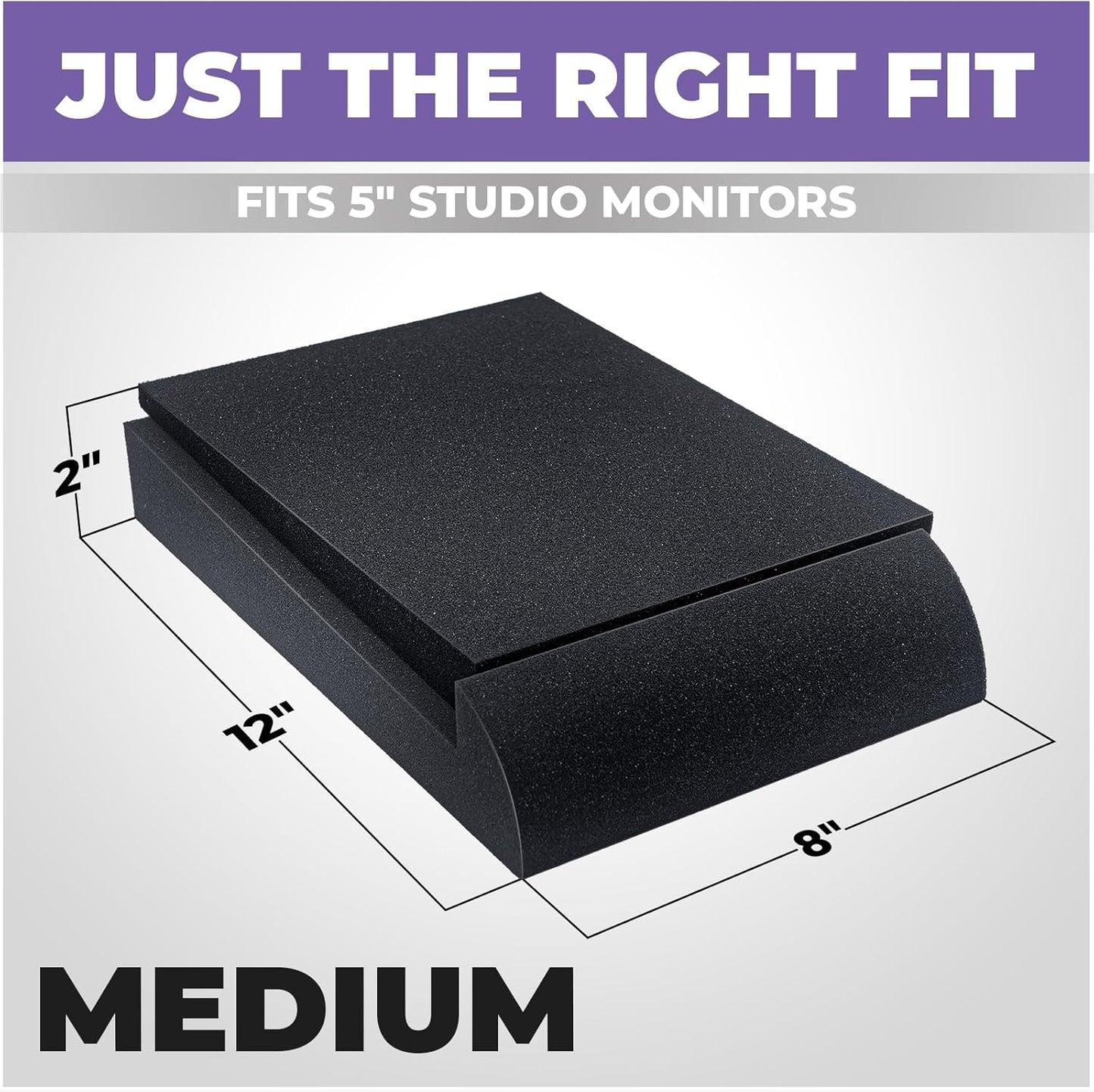 Liquid Stands Studio Monitor Sound Isolation Pads for Speakers 5" High-Density Speaker Foam Pads That Prevents Vibrations Angled Speaker Riser - Acoustic Speakers Isolation Pad for Floor, Desktop