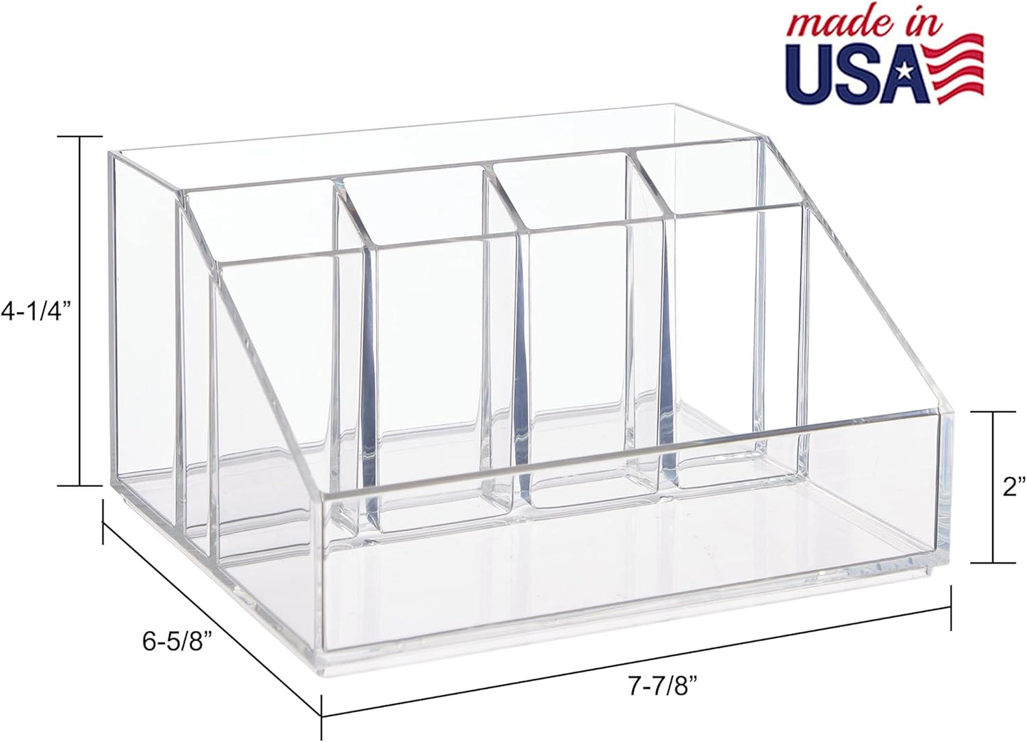 STORi Chloe Space-Saving Clear Drawer Organizer (4 Wide Drawers) Sort Office, Kitchen, Beauty Supplies, Makeup, Pens, Jewelry, Stationary, Made in USA