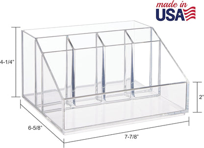 STORi Chloe Space-Saving Clear Drawer Organizer (4 Wide Drawers) Sort Office, Kitchen, Beauty Supplies, Makeup, Pens, Jewelry, Stationary, Made in USA