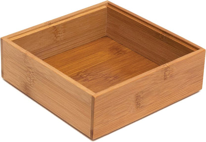 Lipper International 8186S Bamboo Wood Stacking Drawer Organizer Box, 6" x 15"