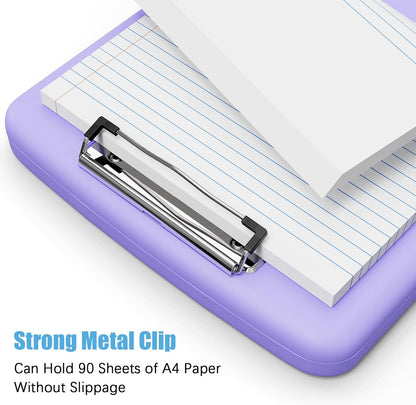 Hongri Clipboard with Storage with Pen Holder, Folder Nursing Clip Board 8.5 x 11 Foilo-Side Opening, High Capacity, Light Weight for Teachers, Classroom. Size 14 x 9.6 x 1.2 in(Pink)