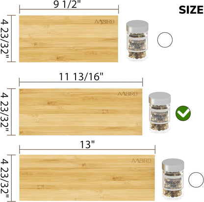 AMBIRD Spice Drawer Organizer, 4 Tier-2 Set Clear Spice Rack Tray Expandable From 11'' to 22'', Seasoning Organizer with non-slip tape for Kitchen, Cabinet, Drawers, Countertop(JARS NOT INCLUDED)