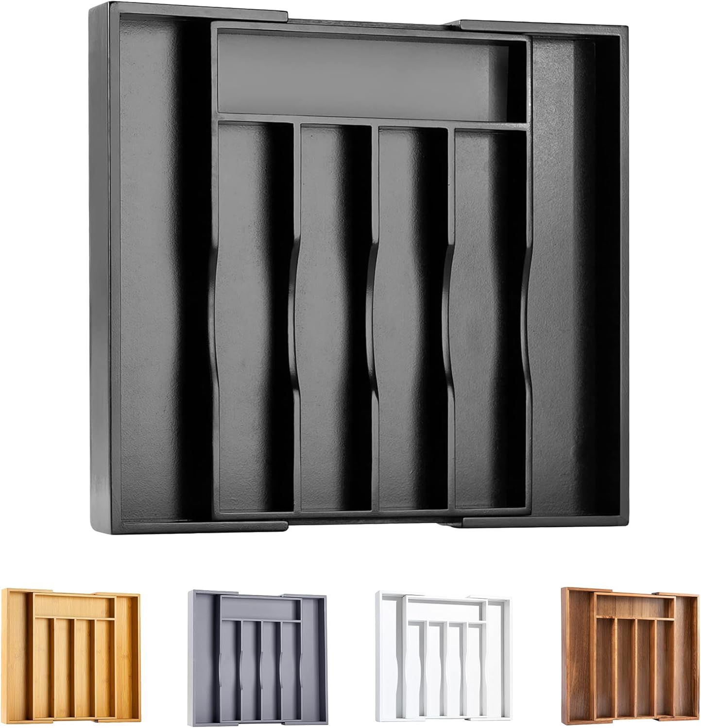 Kitchen Silverware Drawer Organizer and Storage Flatware Cutlery Utensil Holder Spice Rack Containers Bathroom Counter Cabinet Office Desk Makeup Drawer Tray Kitchen and Dining Tools Decor Accessories
