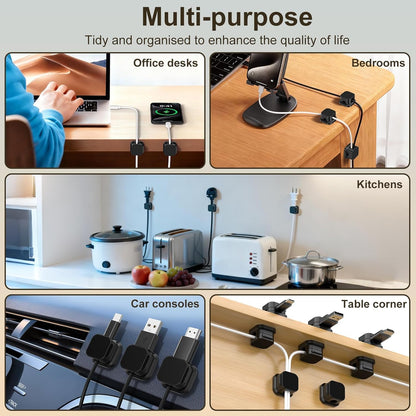 10 Pack Cord Organizer Holder, Magnetic Cable Organizers USB Cable Holder Wire Organizer Cord Clips