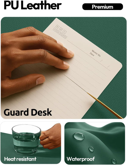 YSAGi Leather Desk Protector, Office Mat, Large Mouse Mat, Non-Slip PU Leather Blotter, Laptop Pad, Waterproof Writing Pad for Office and Home (Light Pink, 23.6" x 13.8") - Colors B