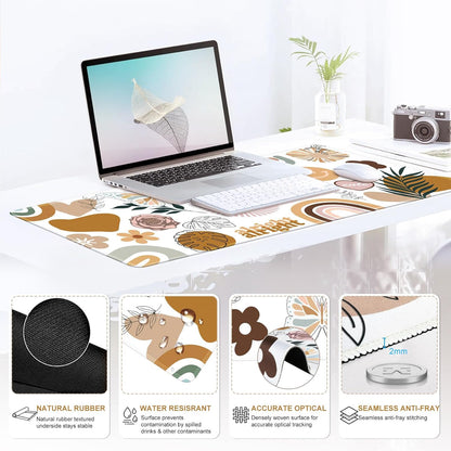 iCasso Desk Mat, Gaming Mouse Pad Wrist Support Set,4in1 XXL Large Mousepad + Keyboard Wrist Rest+Mouse Wrist Rest+Coaster Set with Ergonomic Design for Home Office Table Computer-Penoy
