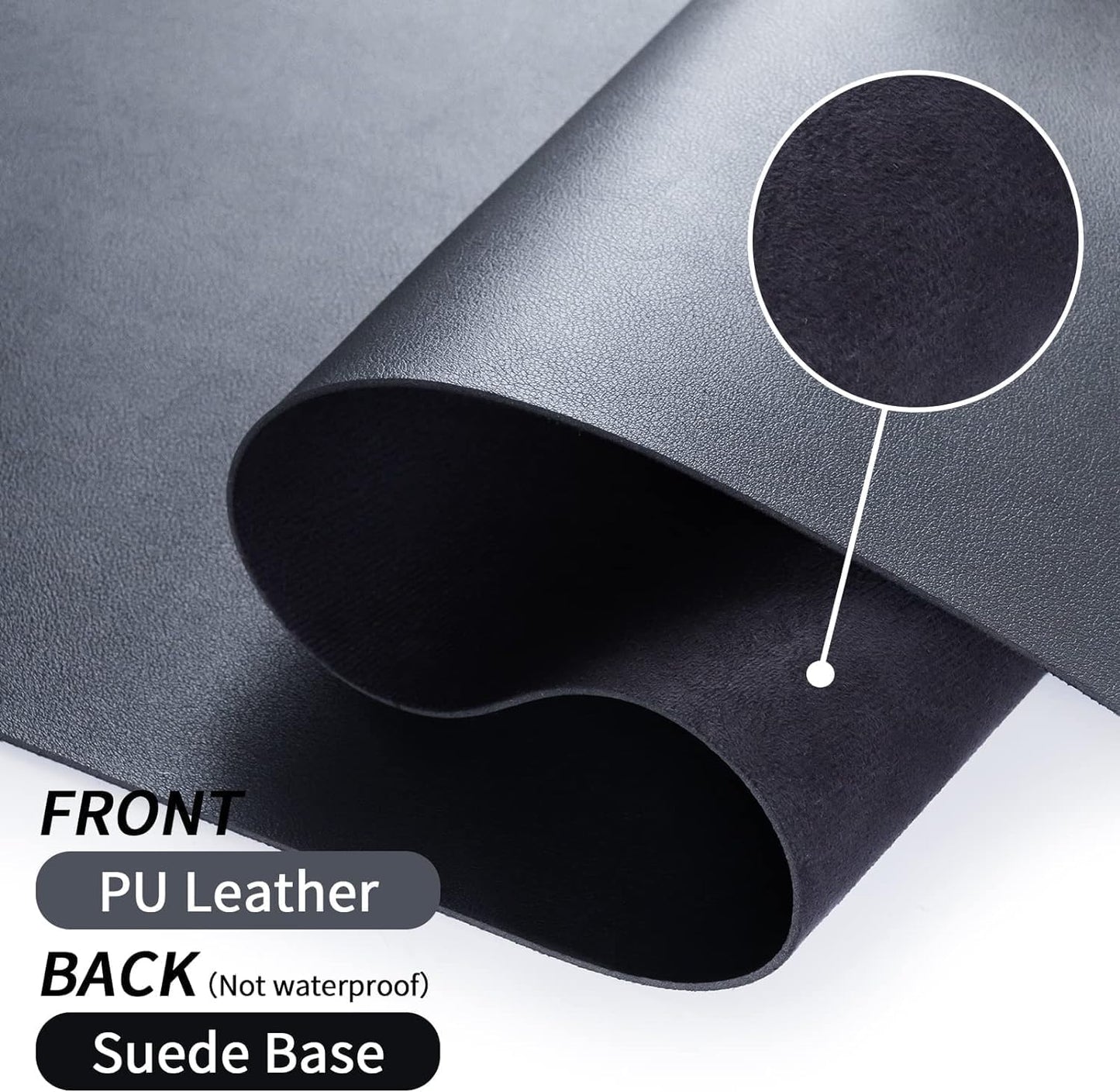Bloss Leather Desk Pad and Keyboard Wrist Rest, Large Mouse Pad + Keyboard Pad+Mouse Wrist Support, Non-Slip Desk Mat Protector for Office, Home(31.5×15.7 Inches,Beige)