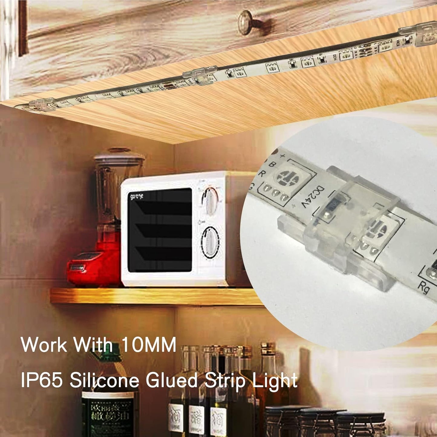 ATB- 100 Pack LED Strip Light Mounting Brackets, Self-Adhesive & Screw-in Dual Installation, LED Clips for 8-10mm (0.31-0.39in) Width, Height <2.8mm (0.11in) Indoor Strip Lights, Include 102 Screws