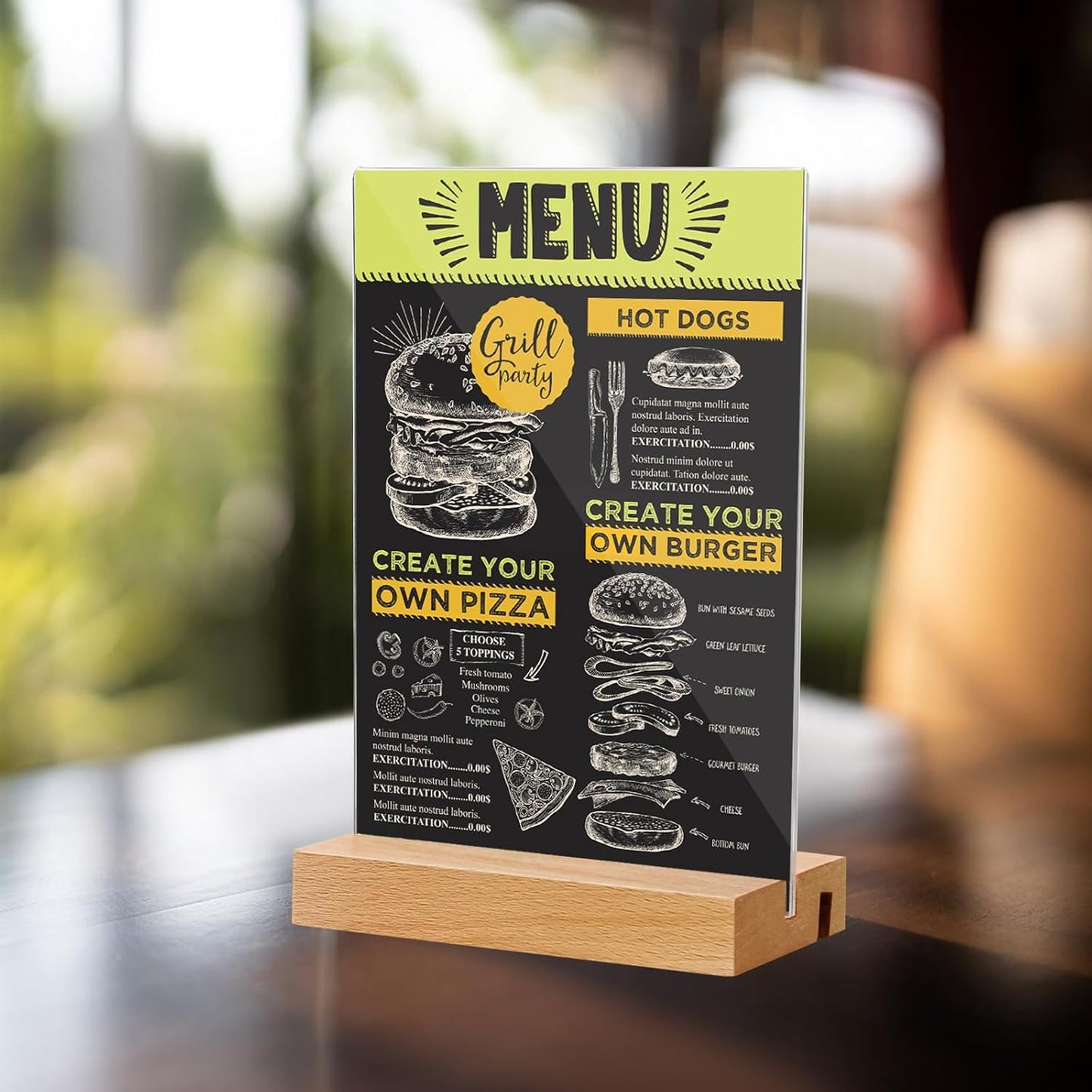 Lechay 3 Pack Acrylic Sign Holder, 8.5 x 11 inches Clear Table Menu Display Stand Desktop Display Stand Paper Holder Table Top Sign Holder Suitable for Restaurants, Office, Home, Store