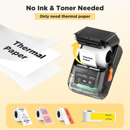 SUPVAN T50M Pro Bluetooth Label Maker Machine with 3 Tapes, Wide Waterproof Label, Versatile App with 30+ Fonts and 660+ Icons, Inkless Labeler for Home, Kitchen, School, Office Organization, Set 1