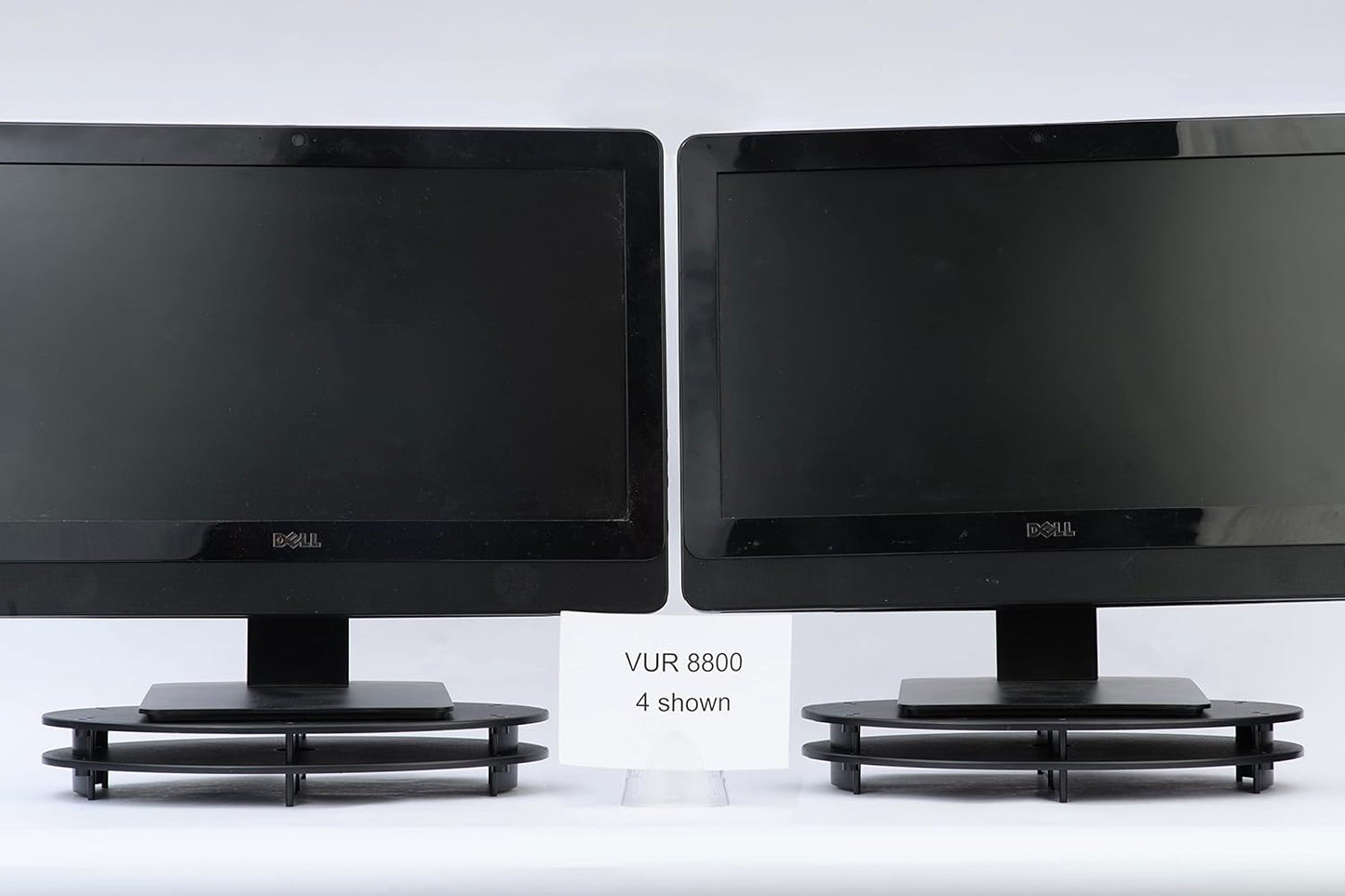 Vu Ryte Stackable 1 Inch Computer Monitor Riser Stand, Oval, Black, VUR 8800 4-Pack