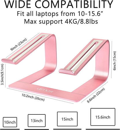 Urmust Adjustable Laptop Stand for Desk Aluminum Computer Stand for Laptop Riser Holder Notebook Stand Compatible with MacBook Air Pro Ultrabook All Laptops 11-17 inch (Black)